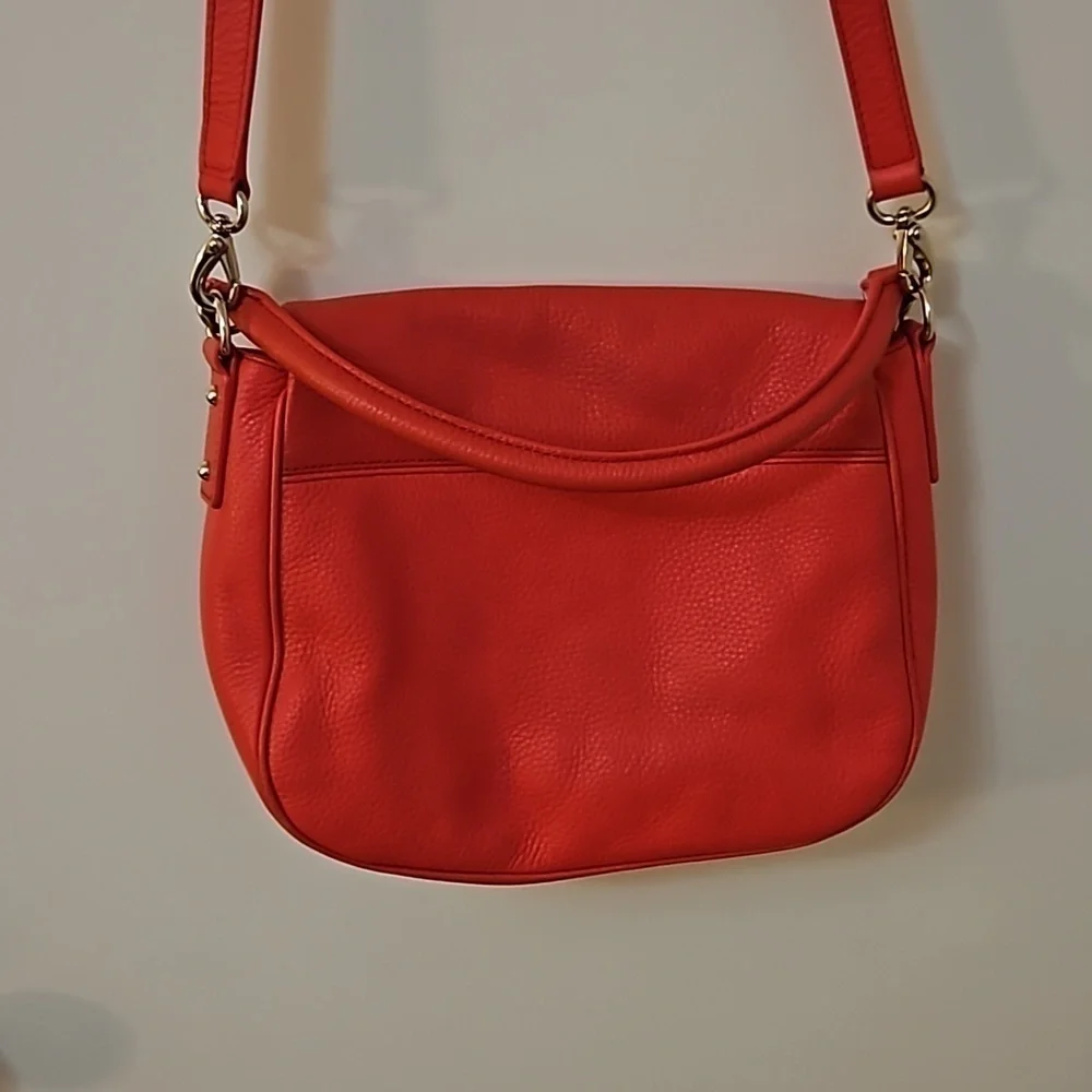 KATE SPADE Jackson Coral Pebble Leather Flap Shoulder Bag